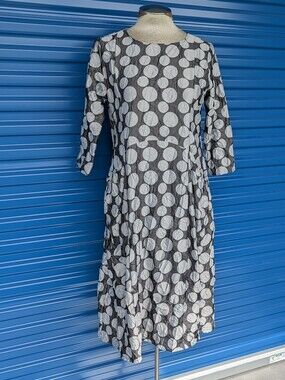 LISA BAYNE crinkle polkadot midi dress S